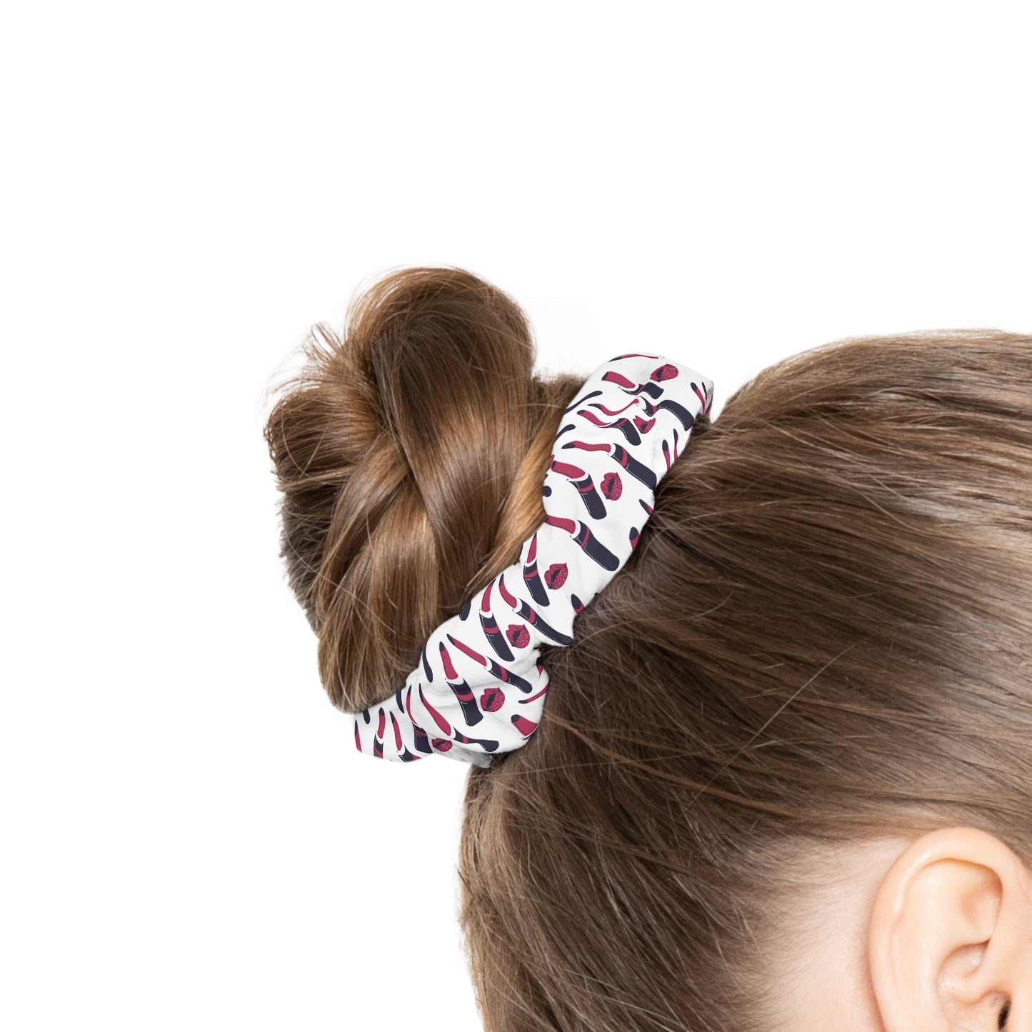 Scrunchie - White with Lipstick