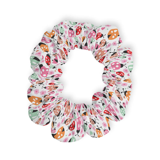 Scrunchie - White with Ladybugs