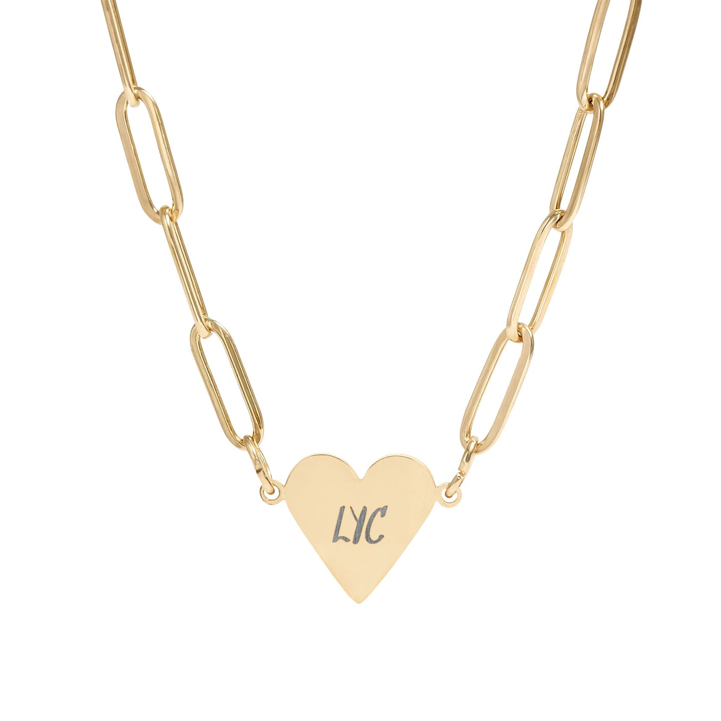 Engraved LYC paperclip necklace