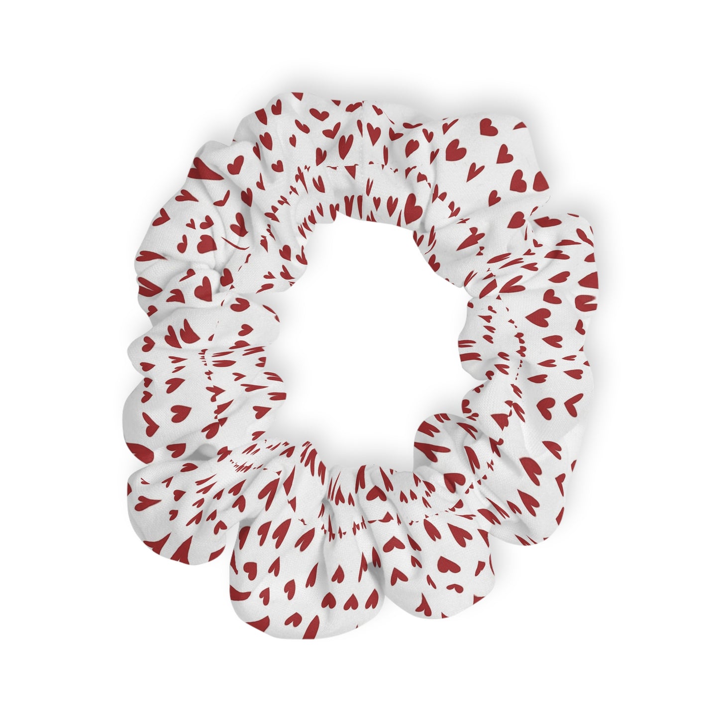 Scrunchie - White with Red Hearts