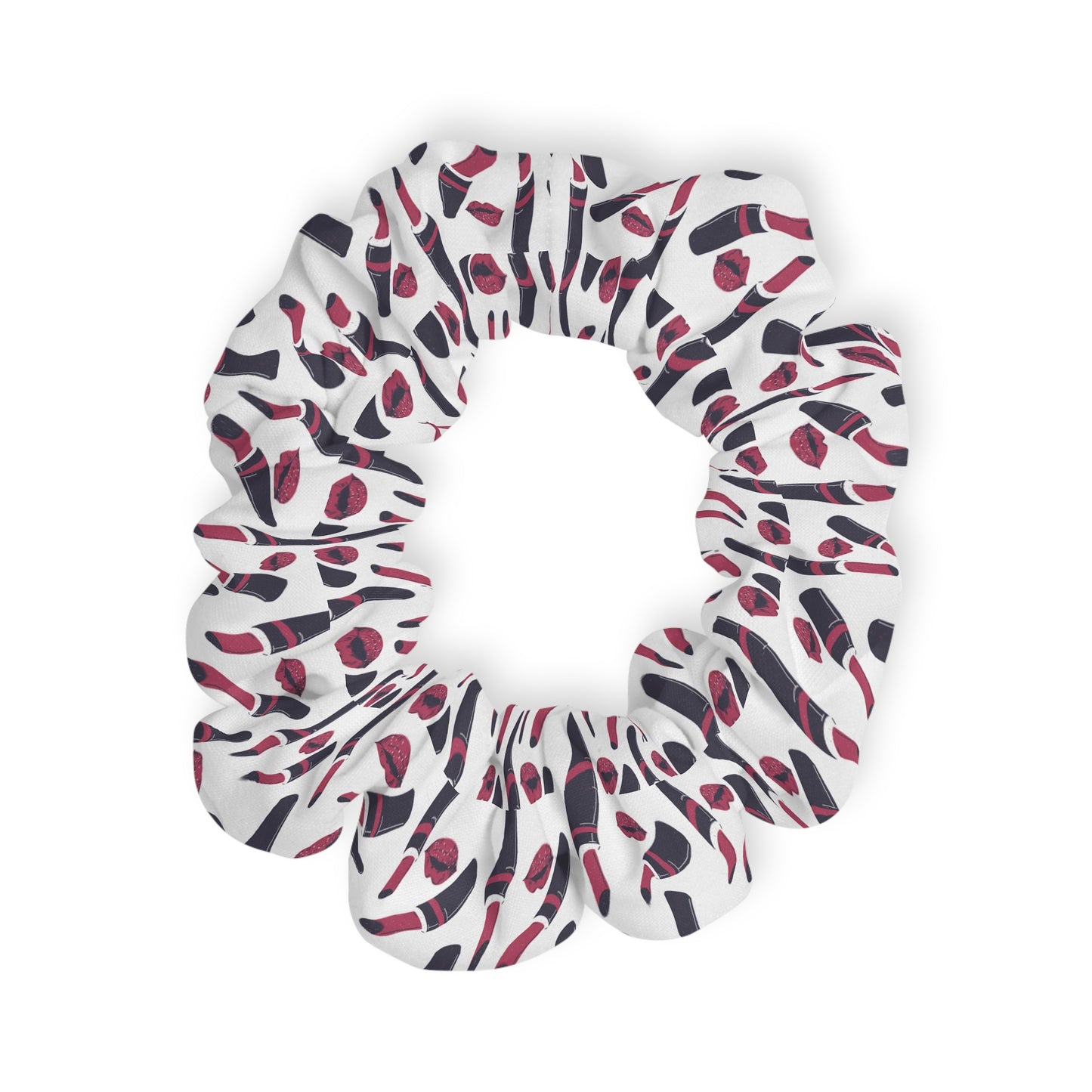 Scrunchie - White with Lipstick