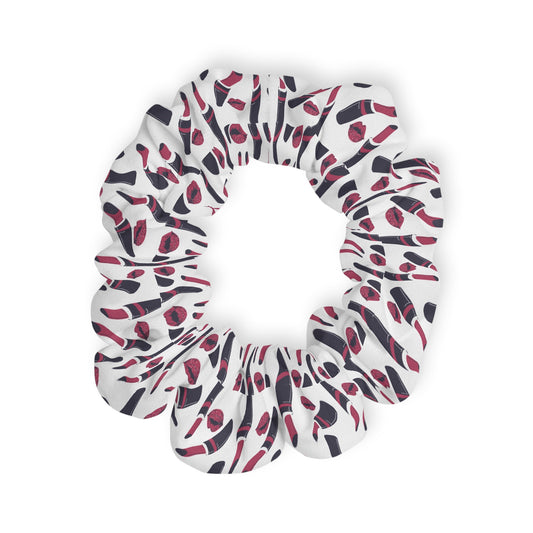 Scrunchie - White with Lipstick