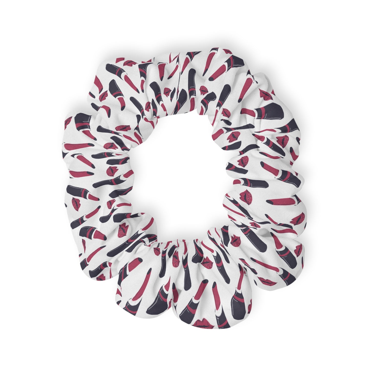 Scrunchie - White with Lipstick