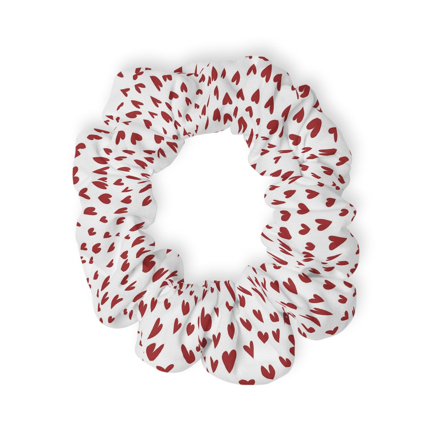 Scrunchie - White with Red Hearts